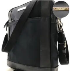 未使用級✨ブラックレーベルクレストブリッジ ショルダーバッグ チェック レザー紺