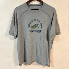 LifeisGood　スニーカー　プリント　Tシャツ　Lサイズ　グレー