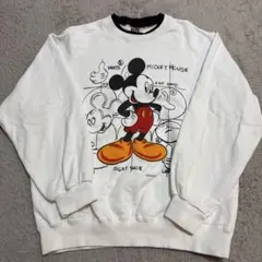 ディズニー　スウェット　ミッキー　ホワイト　Mサイズ