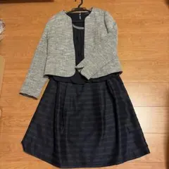 入学式✴︎ツイードジャケット ✴︎ビーズブラウス ✴︎スカート✴︎セット　Ｌサイズ