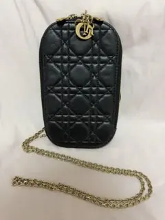 DIORレディディオールフォンホルダー カナージュ ブラック チェーンショルダーのサムネイル
