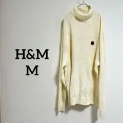H&M （M）アイボリー タートルネックニット