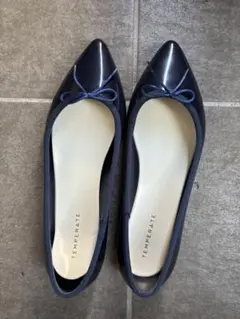 TEMPERATE/フラットレインシューズ/ネイビー/24.5cm