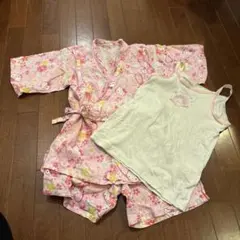 ハローキティ 花柄 甚平 120