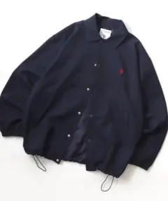 新品 ユーエスポロアッスン　コーチジャケット　ツイル素材　ネイビー Lazar
