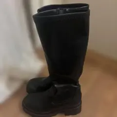 黒 ロングブーツ つま先に擦り傷あり