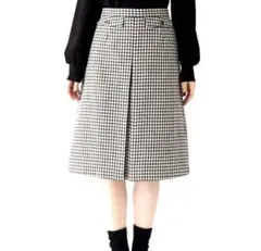 INDEX 千鳥格子柄スカート　ブラック　Mサイズ