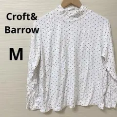 Croft&Barrow（XL）ドット柄長袖シャツ 白地 シンプル