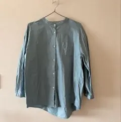 美品　サンバレー　SUN VALLEY シャツ　バンドカラー　ブラウス　長袖　Ｌ