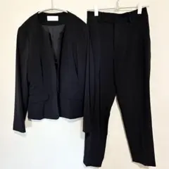 グローバルワーク　洗えるWクロスセットアップ　ジャケット　パンツ　ダークネイビー