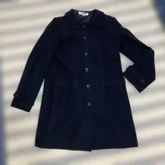 NATURAL BEAUTY BASIC ネイビーステンカラーロングコート M