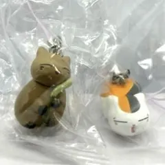 夏目友人帳　ニャンコ先生　徒然ストラップ　ガチャ　  2点セット