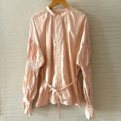 CITENシテン　ピンク バルーンスリーブ Vネックシャツ　FREE UNITED ARROWS - CITENシテン ピンク バルーンスリーブ Vネックシャツ
