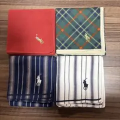 ラルフローレン　メンズ ハンカチ　まとめ売り　スーツ　ボーダー　チェック