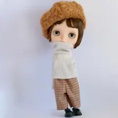 ブライスアウトフィット　ブークレニットのベレー帽とリブニットセット