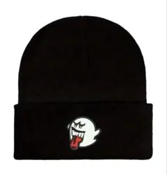 新品未使用　刺繍 ニット帽 テレサ　ブラック　マリオ　ユニバ