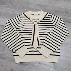 アースミュージック＆エコロジー　ボウタイニットプルオーバー