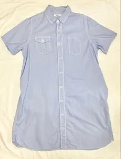 nico and… ニコアンド　シャツワンピース 半袖 シャツ　ライトブルー　L