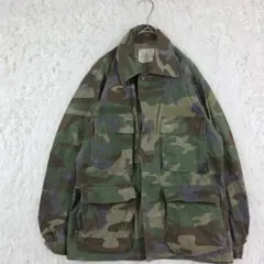 80s ビンテージ　ウッドランドカモ 迷彩 コンバットジャケット　M ミリタリー