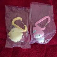 ポムポムプリン マイメロディ カラビナ フロッキー マスコット