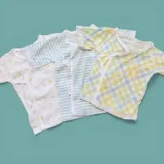 ベビー短肌着セット　星柄、ストライプ、チェック