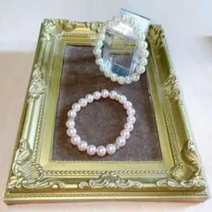 ブレスレット ピンクパールブレスレット 白パールブレスレット プレゼント2個