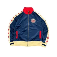 7LA2 Disney トラックジャケット　ミッキー刺繍　ネイビー　L 古着