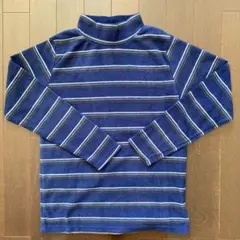 長袖カットソー ネイビー ストライプ 150 ハイネック　スキーにも最適