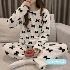 レディース ナイトウェア 上下セット あったか ゆったり もこもこ　ふわふわ