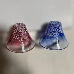 富士山型　ガラス製お猪口 ペア