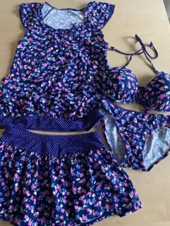 ネイビー花柄セパレート水着