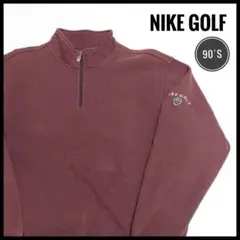 90s NIKE GOLF ナイキ ゴルフ ハーフジップ スウェット ロゴ 刺繍