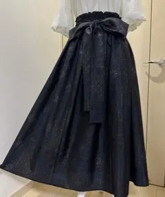 No.428 大島紬リメイク6枚剥ギャザースカート