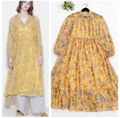 美品 グレースコンチネンタル シノワズリワンピース 36 花柄 フラワー