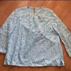 セール中‼︎水色 レース フレアスリーブ ブラウス新品