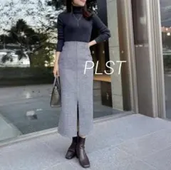 ウールブレンドリバースカート　プラステ