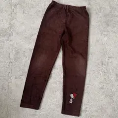 【ビンテージレトロ】ファミリア　スヌーピー ベロアパンツ　120 ブラウン