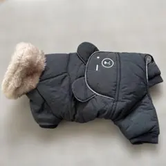 くまちゃんファーロンパースコート　チャコール　M