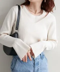 ディスコート マルチファンクションリブレイヤードプルオーバー 2way ニット