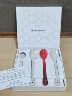 LE CREUSET スプーン3本セット 新品 ホワイトラスター レッドのサムネイル