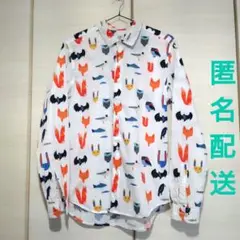 【グラニフ graniph】マッティ・ピックヤムサ・イラスト 動物柄シャツ M