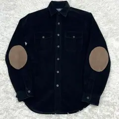 ラルフローレン 現行QRタグ コーデュロイシャツ ブラック S エルボーパッチ