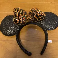 ミッキー耳カチューシャ 黒・オレンジ