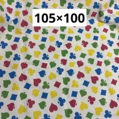 359 トランプ柄　ホワイト　オックス生地　105×100