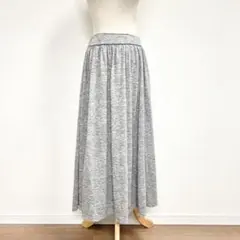 チャームベリーチック✨ロングギャザースカート【Ｍ】ミモレ丈　ウエストゴム　グレー