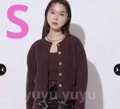 【美品】Mystrada 金釦コーディガン 赤茶 Sサイズ