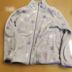 140 フリースジャケット 薄紫色 雪の結晶模様