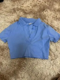 H&M DIVIDED クロップドポロシャツ ライトブルー XSのサムネイル