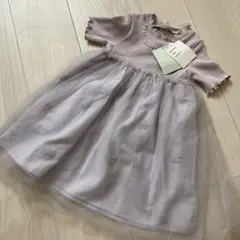 ◇アプレレクール　ラベンダー　チュールワンピース　お花柄　紫色　パープル　90のサムネイル