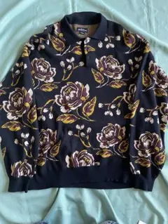 FlipTheScript 花柄　長袖　ニットポロ